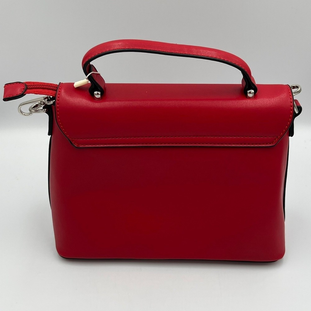 Isabelle Satchel Women OS‎ Red Brand New Vegan Leather Top Handle Bag IBS0826 - Picture 4 of 12